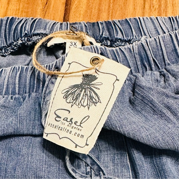 Easel Blue Ruffled Wide-Leg Pants - Picture 7 of 8